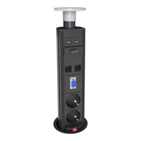 Axessline PopUp - 2 eluttag typ F, 2 USB-A port, 1 HDMI, 2 data, 1 VGA